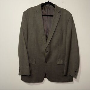 Lauren Ralph Lauren 100% Wool Blazer 46L Brown Houndstooth Check blazer Jacket